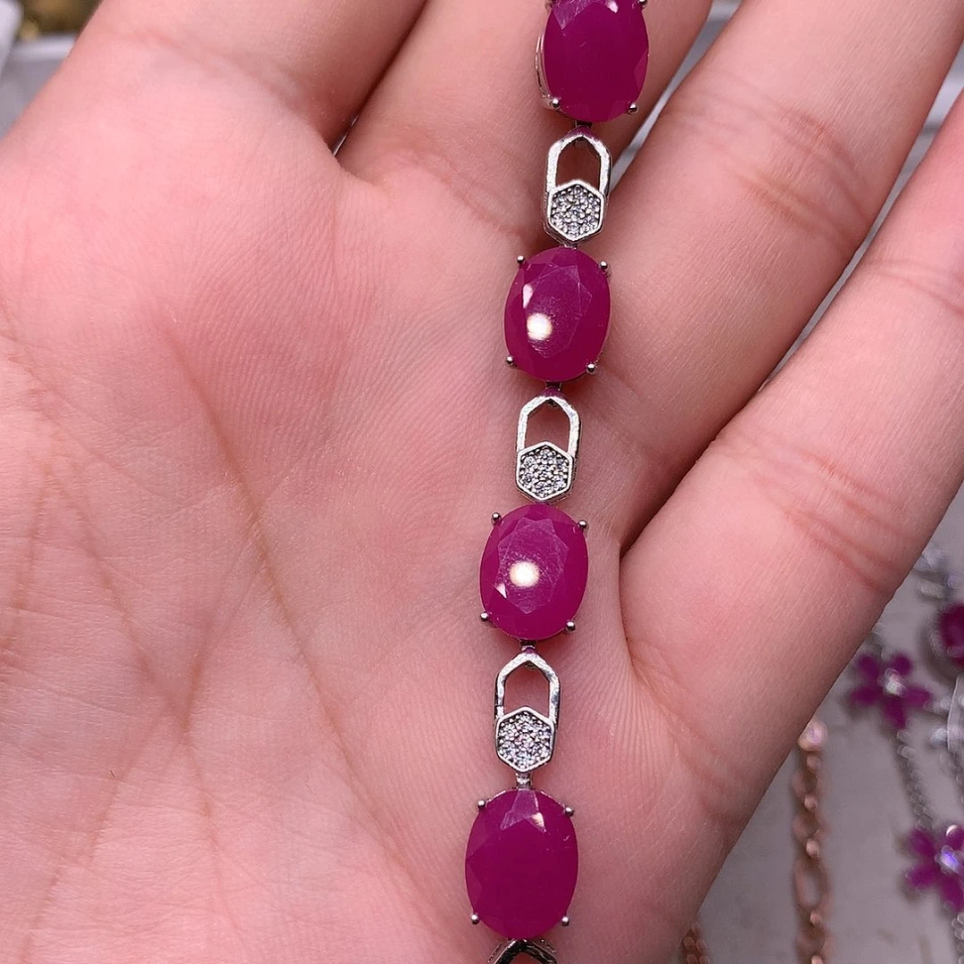 红宝石手链银S925镶嵌寻*人