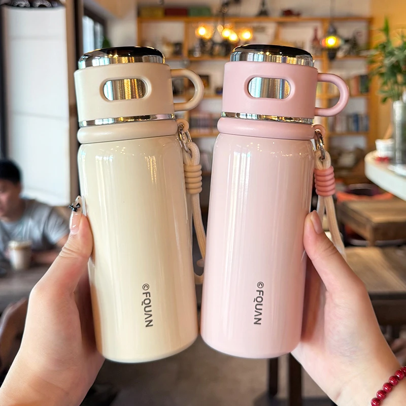 冬季保温杯儿童6-12岁上学用学生便携大容量吸管杯女士潮流直饮杯