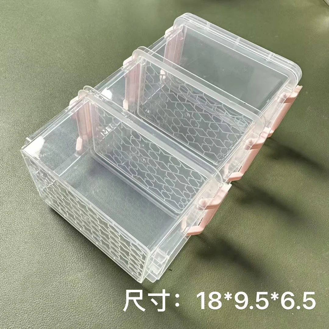 大号三层透明无味魔术扣手账珠子收纳盒渔具胶带散珠配件防尘收纳