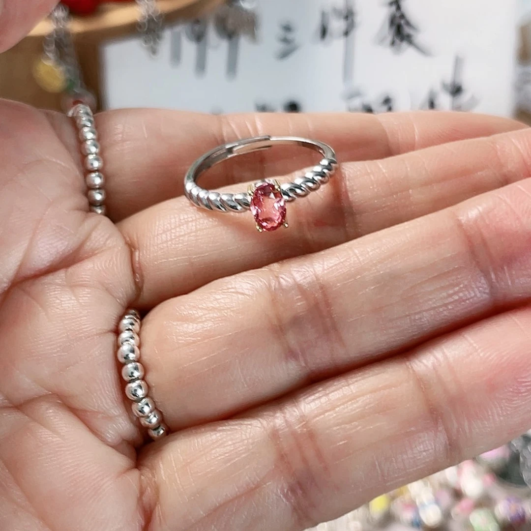 珐琅吊坠足银戒指