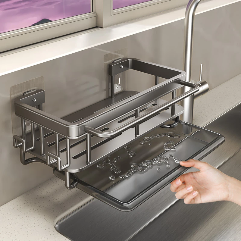 抹布架厨房神器收纳架置物架调料架家用水池海绵沥水挂篮水槽沥水