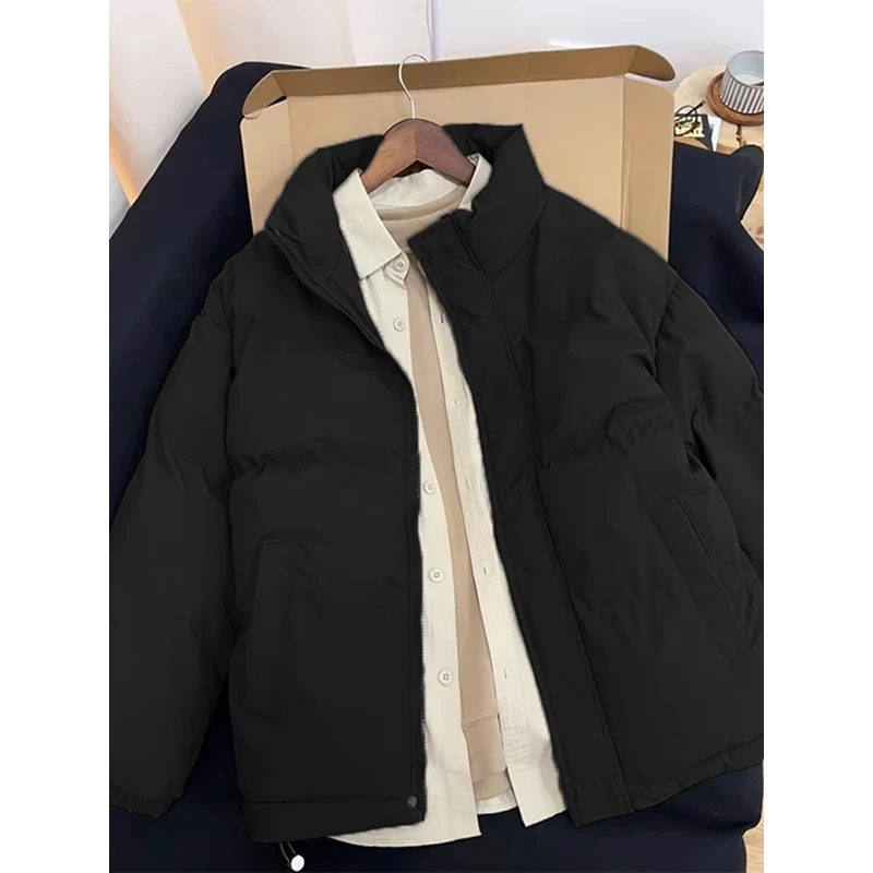 cleanfit纯黑色立领棉服男款冬季晋江加厚保暖棉衣外套情侣面包服