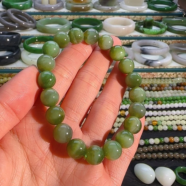 未镶嵌手串和田玉碧玉猫眼