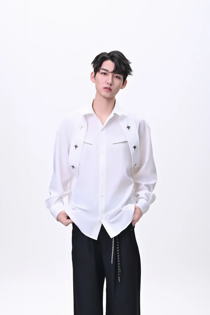 法式高级感长袖衬衫男垂坠感设计宽松简约小众休闲衬衣外套