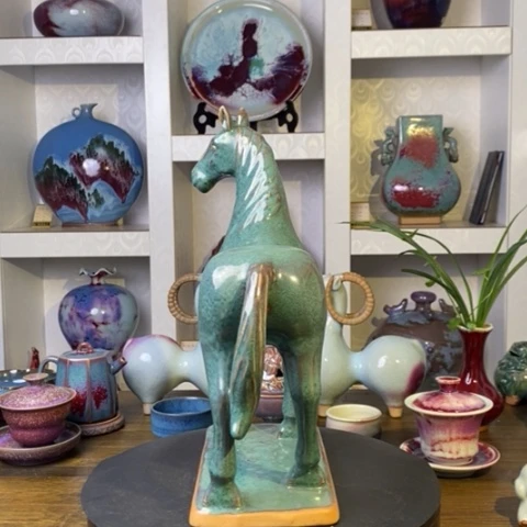 赫***水瓷片禹州神后钧瓷原产地~