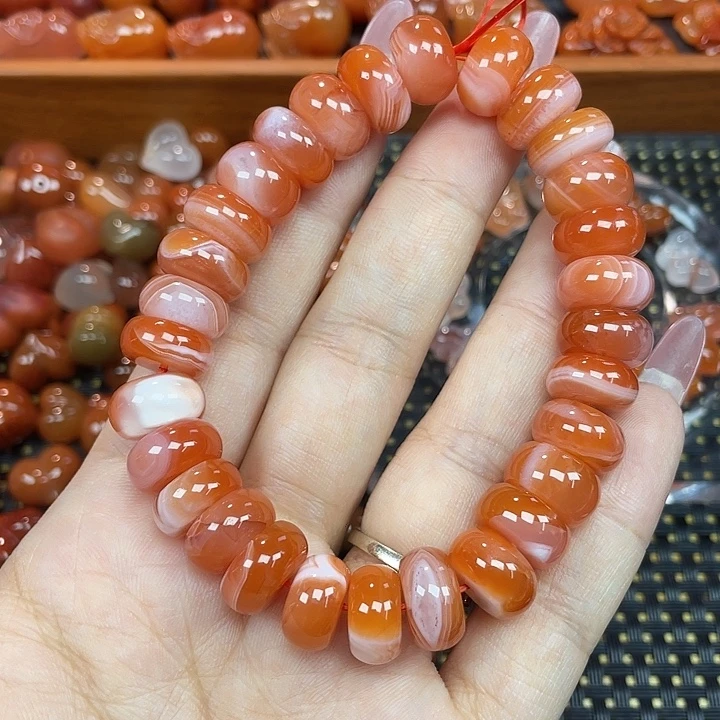 南红玛瑙未镶嵌颈饰算盘单圈