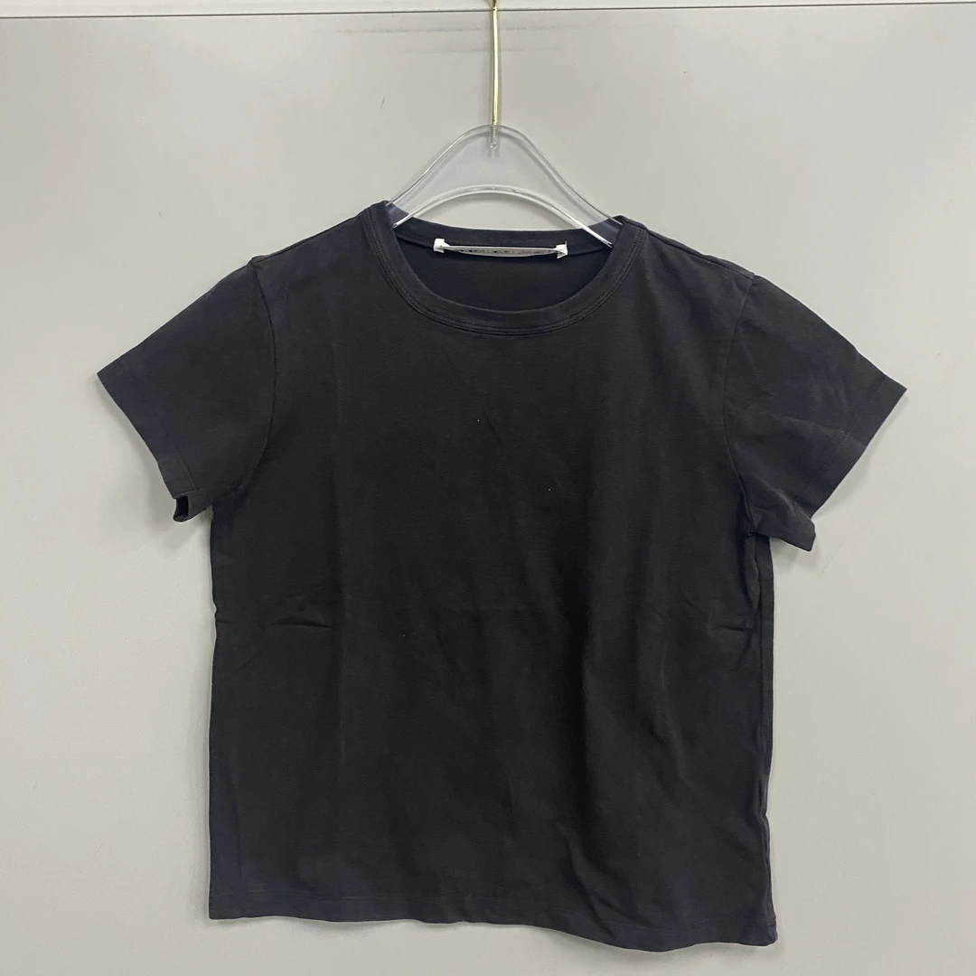 2502124美系王系重工水洗短袖T恤女黑色百搭25春夏新款品质800➕尾