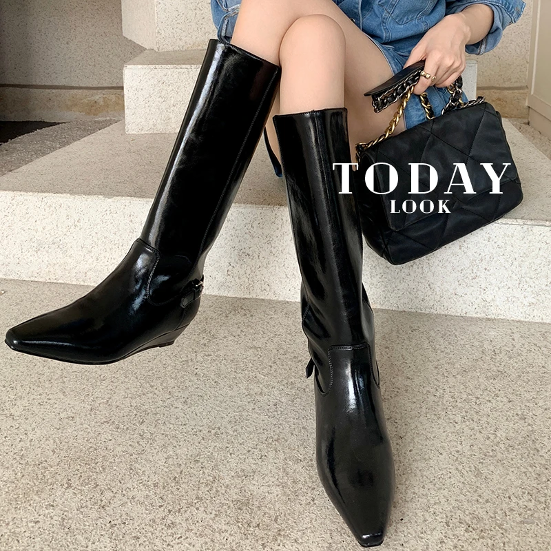 3048/4cm牛皮长靴