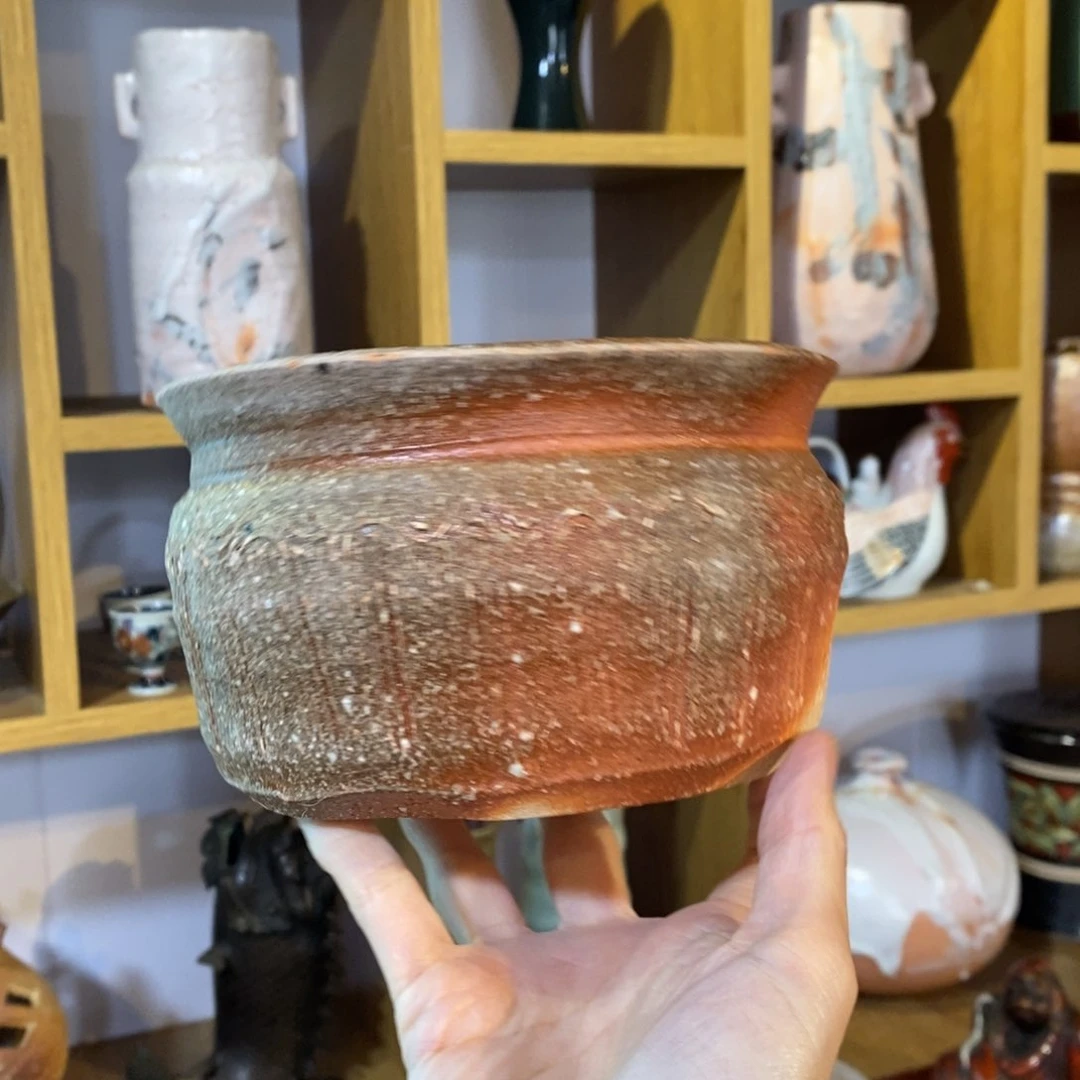 瓷片信楽烧建水 器皿