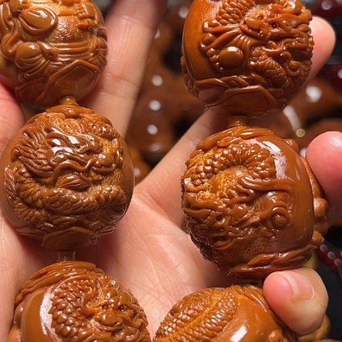 不***翁手串/手链橄榄核龙财