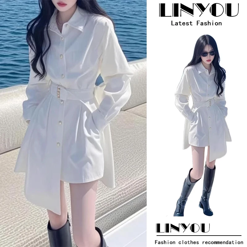 御姐穿搭开春衬衣连衣裙春季女装高级感裙子气质漂亮独特2025新款