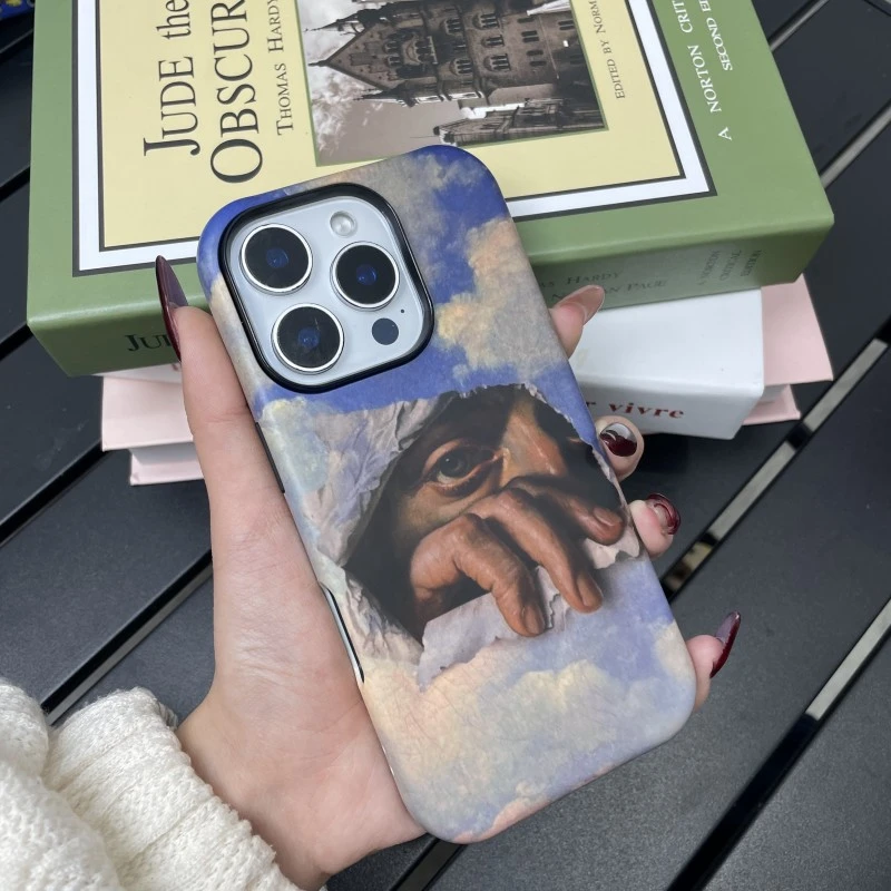 云彩插画苹果16promax手机壳iphone15小米14华为13适用12创意新款