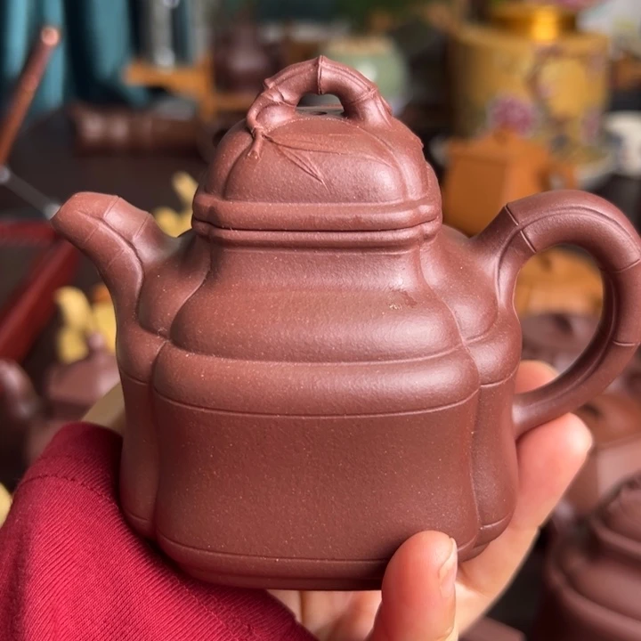 宝***乐茶壶紫砂紫泥竹鼎微瑕