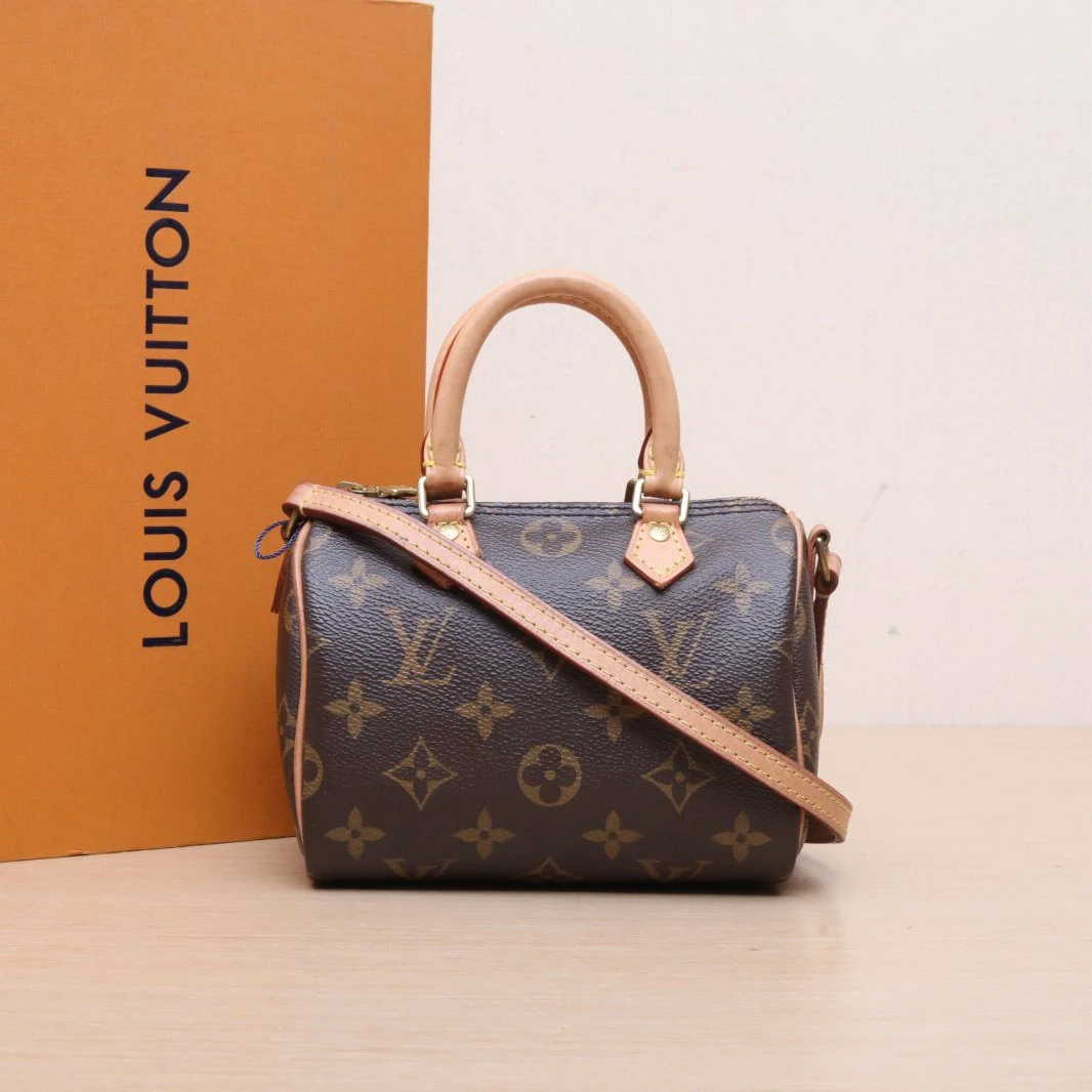 95新 LouisVuitton/路易威登 花花 Speedy Nano 16 配肩带