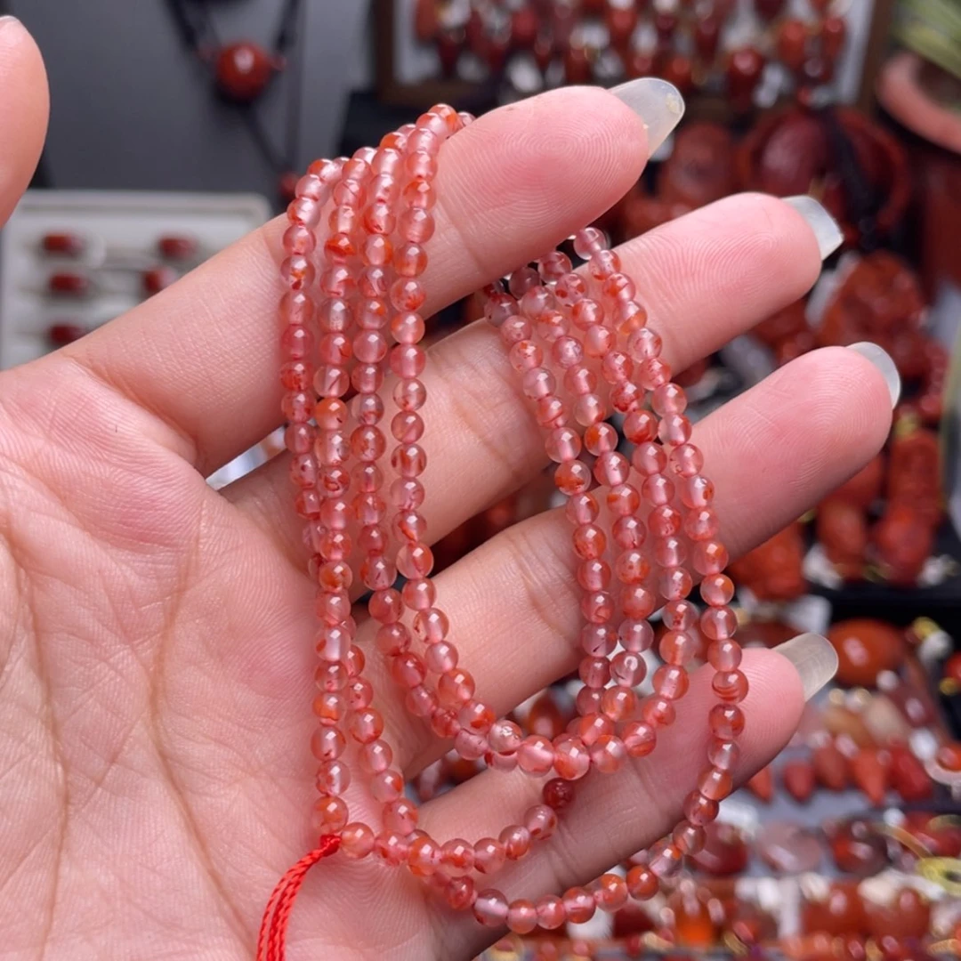 【闪购商品】南红玛瑙巨漏3.5mm飘花多圈未镶嵌
