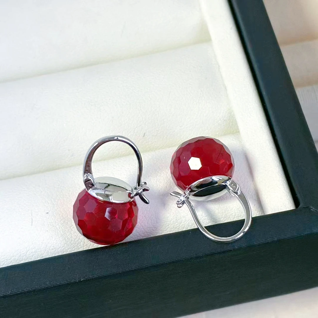 米梵缇 铜合金耳饰 法式红色瑞丽气质耳环新中式高级感秋冬耳扣女