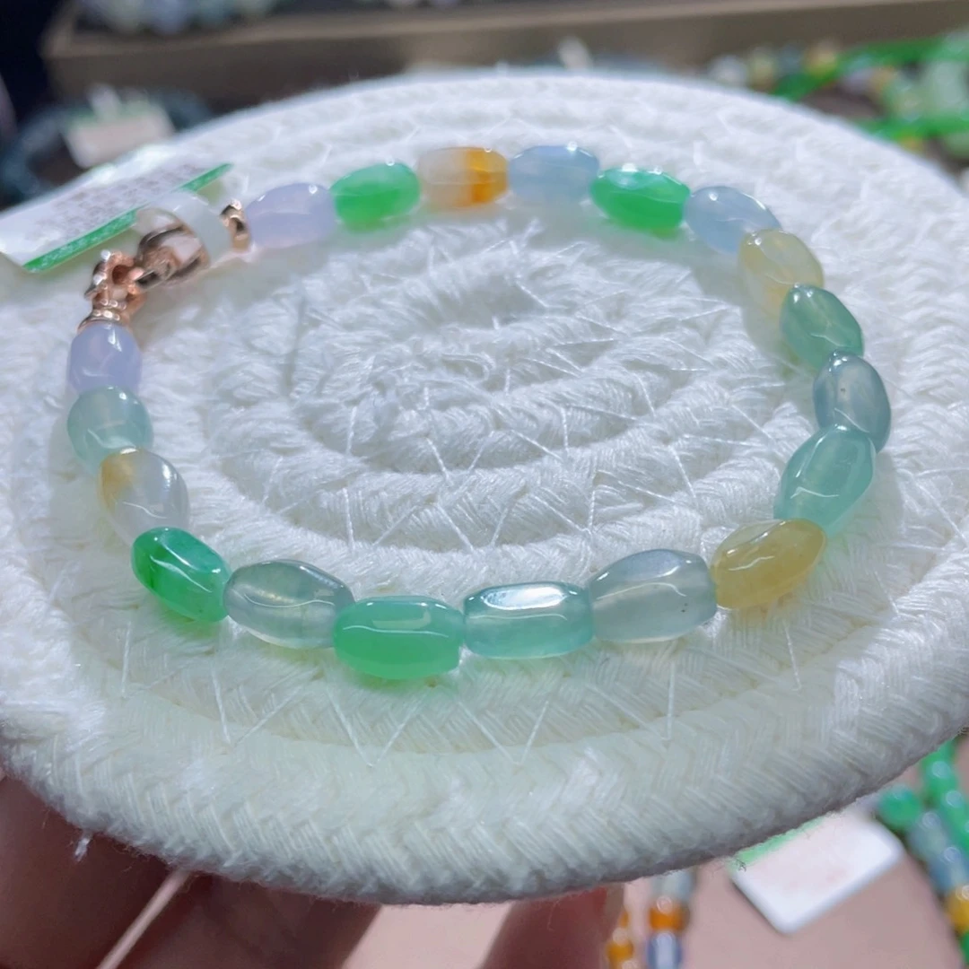 未镶嵌手链翡翠冰胶四彩随形
