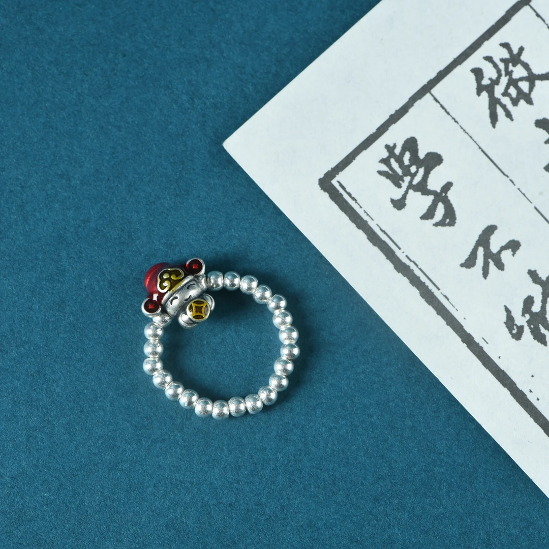 足银手链 足银财神戒指