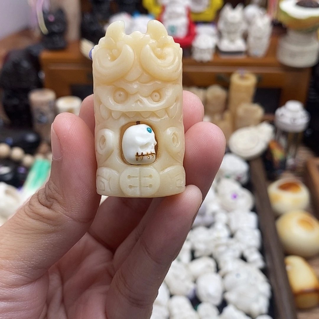 鹿骨把件C****桃c37诸怀骨笛