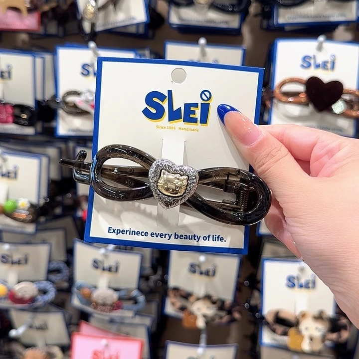 茶色爱心kt扭扭夹