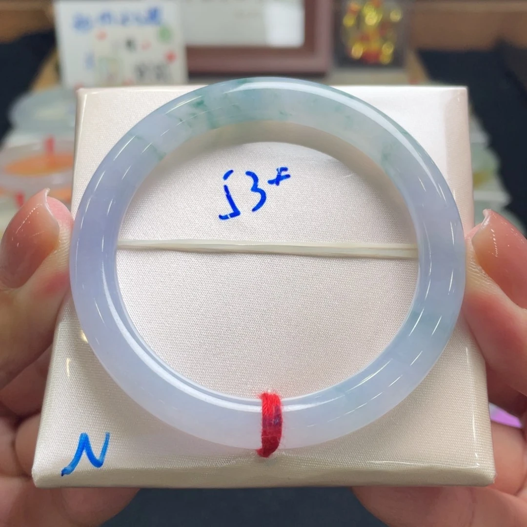 翡翠手镯未镶嵌翡翠53.5圆条