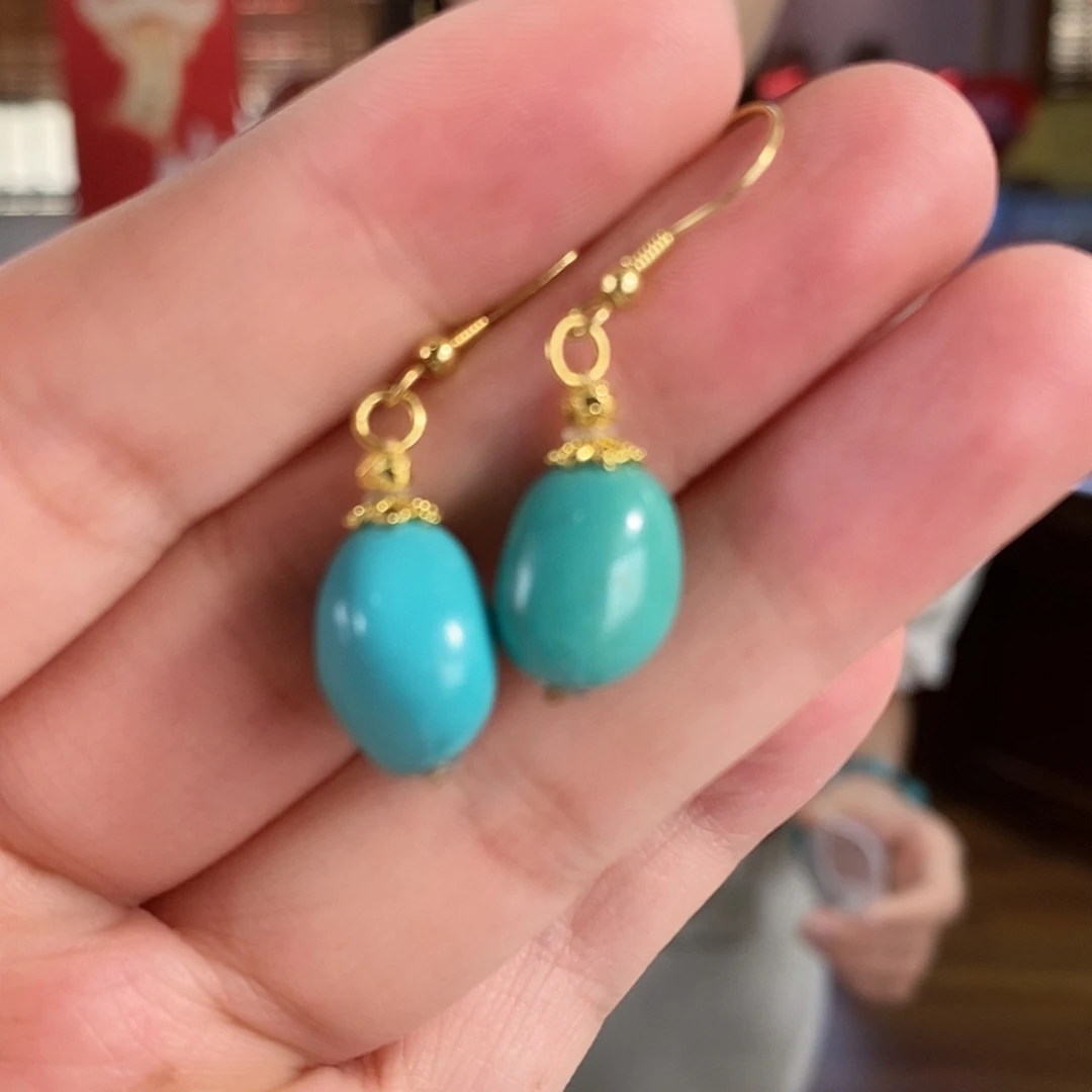 绿松石银S925镀金镶嵌珠宝奇石