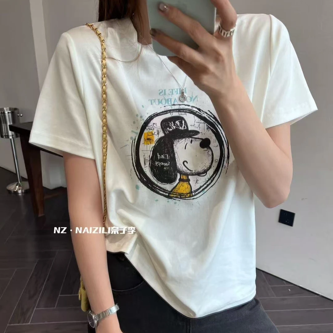 Meiky饼 休闲时尚 简约卡通印花短袖T恤 7色