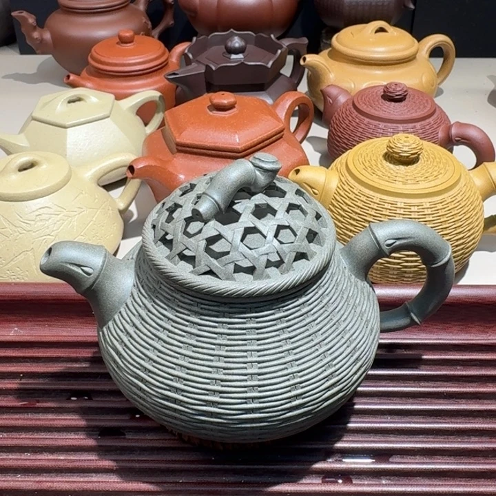 钟***事茶壶紫砂原矿竹编潘壶青段泥