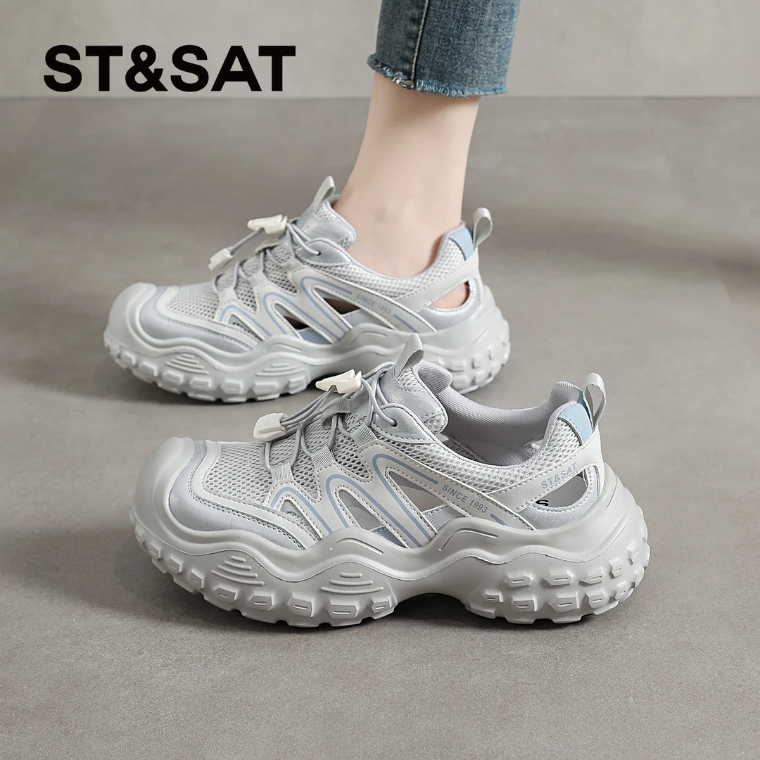 星期六外穿沙滩鞋2025夏季新款运动女鞋女透气溯溪鞋小众洞洞鞋子