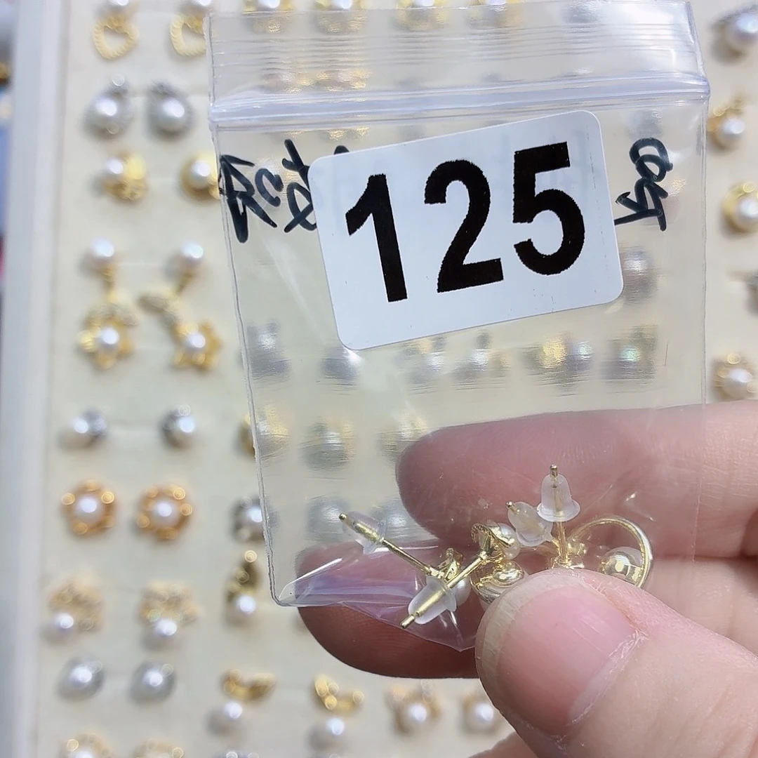 淡水珍珠耳饰合金