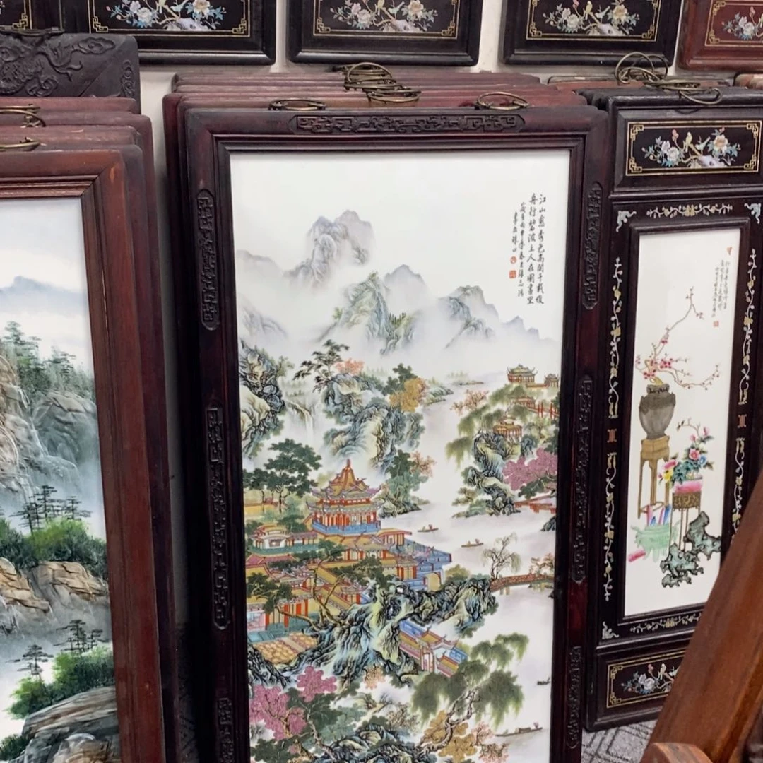 瓷片1.2*66*1景德镇瓷板画柴窑烧制