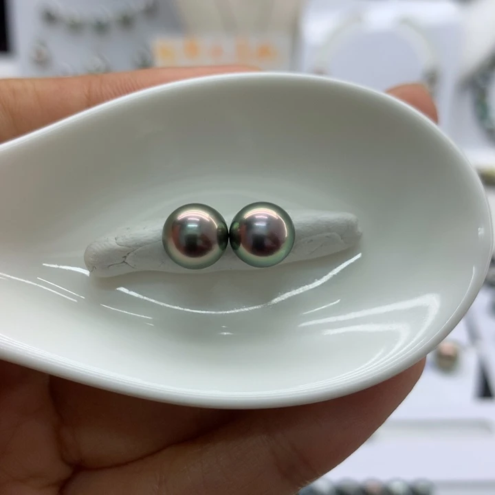 海水珍珠裸珠绿皮紫心