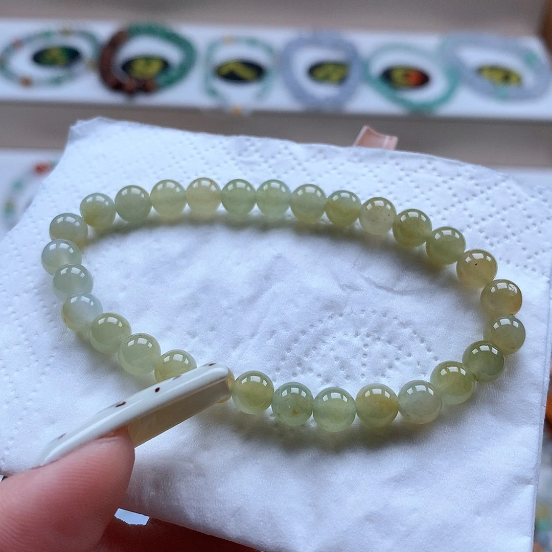 翡翠未镶嵌手链圆珠6.33