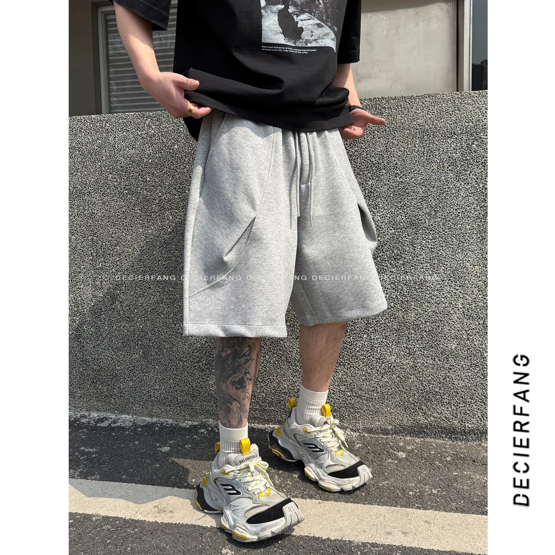 夏季【暗褶圆弧剪裁】 宽松舒适挺阔弹力高级轻奢感五分裤