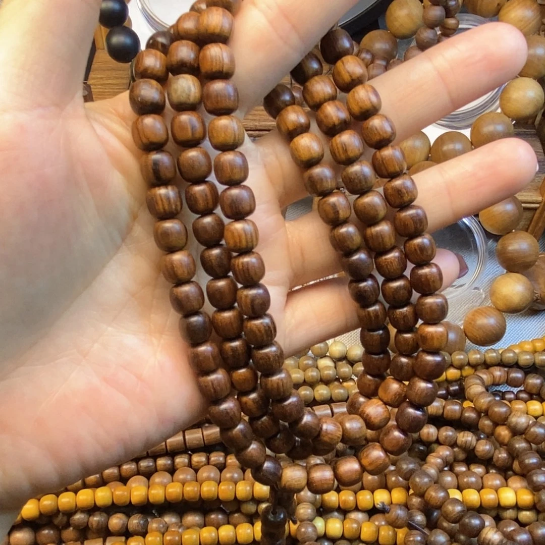 檀香木手串/手链字*轩78老山檀黑肉顺纹焦糖香念珠