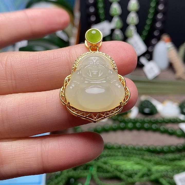 和田玉银S925镶嵌颈饰