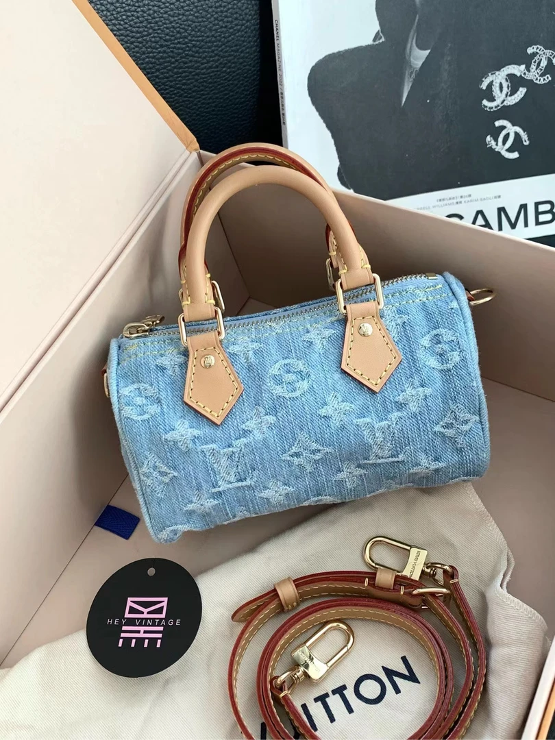 未使用 LouisVuitton/路易威登 浅牛仔speedy nano包 16452148