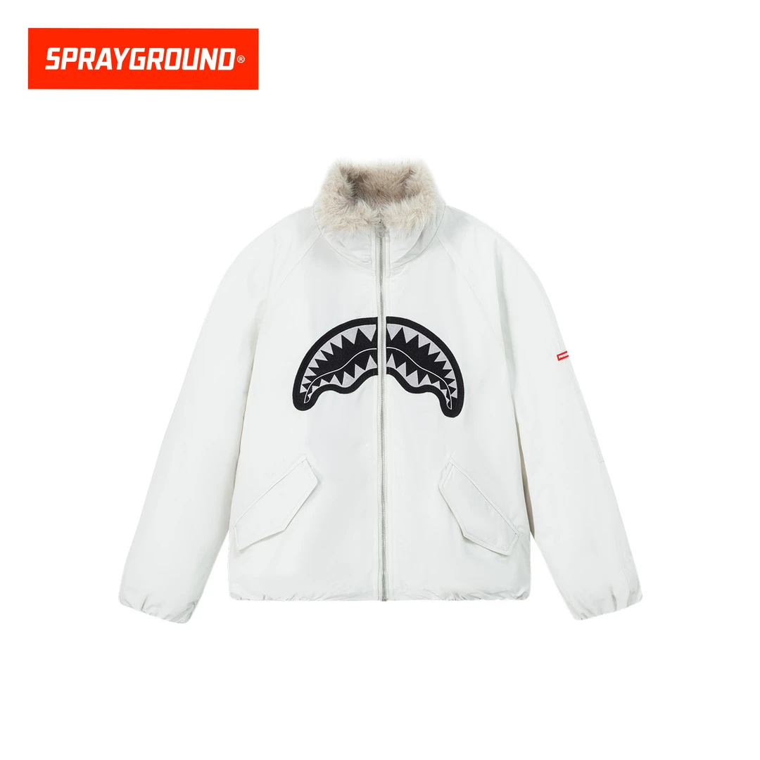 SPRAYGROUND鲨鱼嘴棉服毛领立领冬季潮流美式休闲时尚XB WE141203