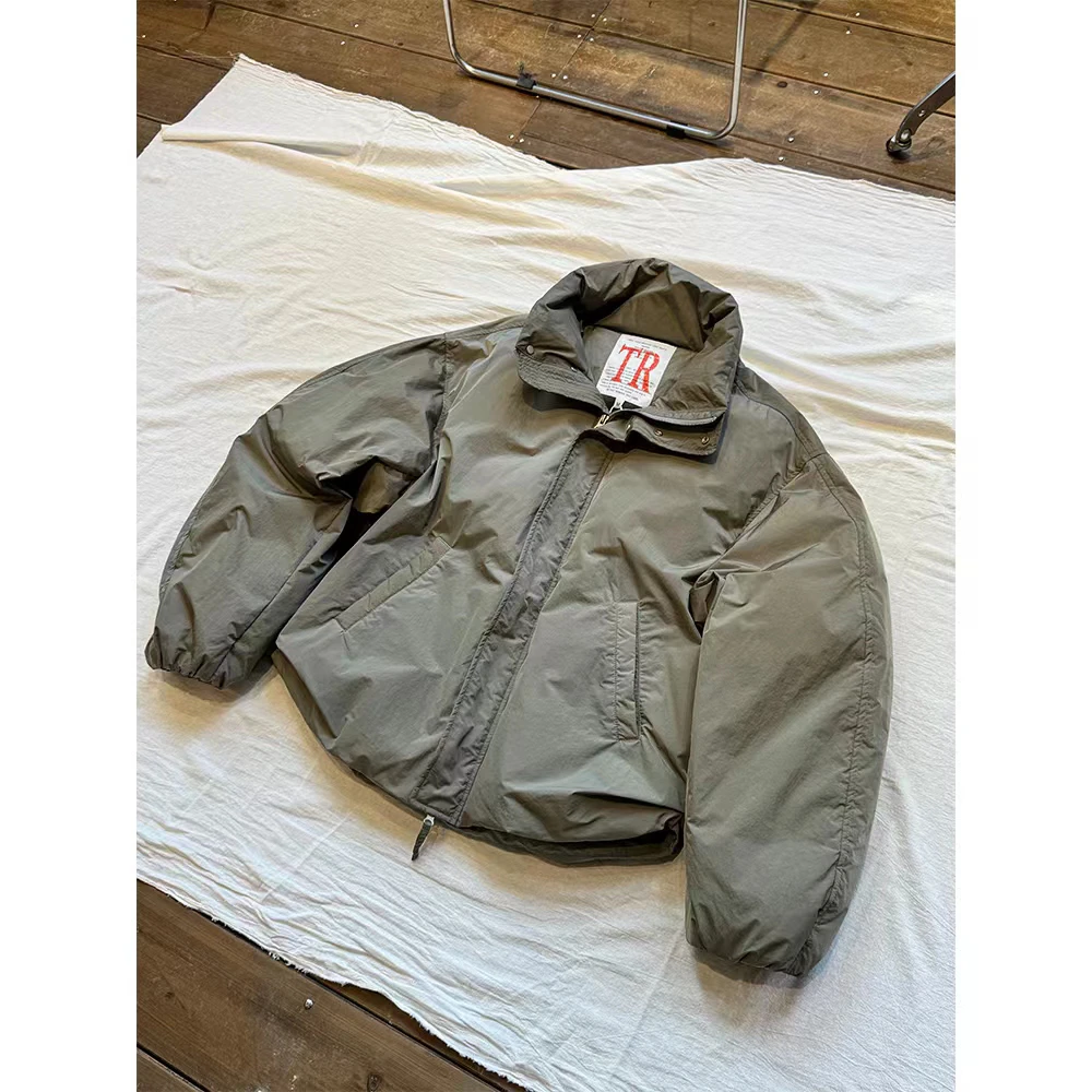 TRIFFER立领90白鸭绒羽绒服大袖筒弯刀袖圆弧开叉男女款