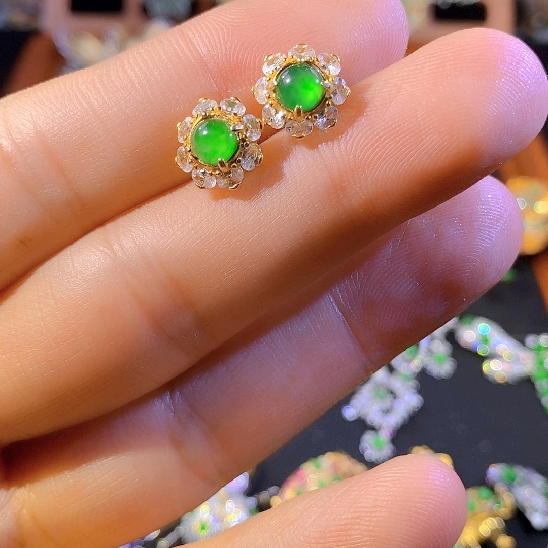 翡翠银S925镶嵌颈饰天然翡翠