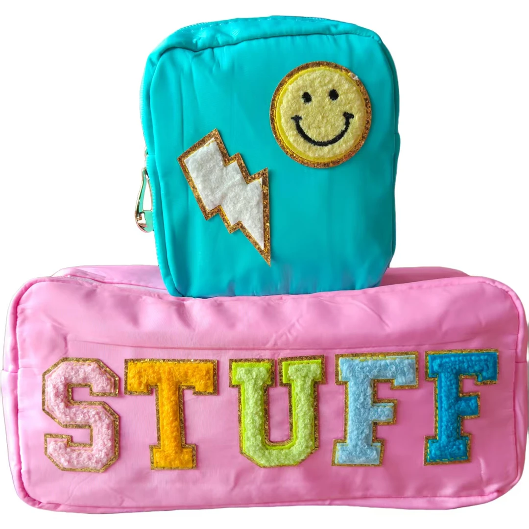 韩系网红绣字母收纳包化妆包