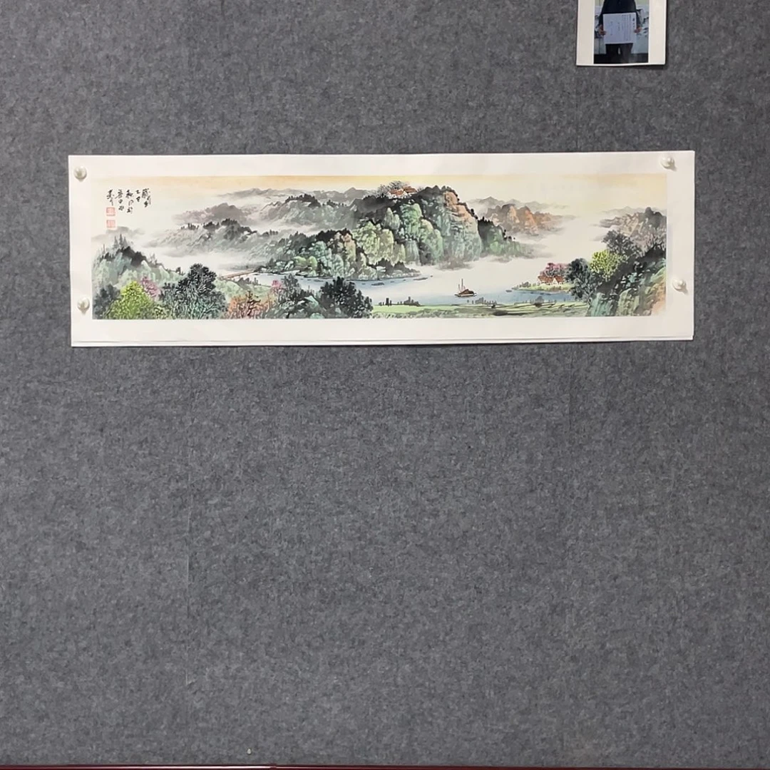 国画四尺对开138,35画芯 捡漏
