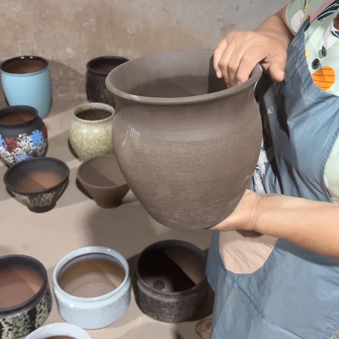 花盆紫砂口21高23