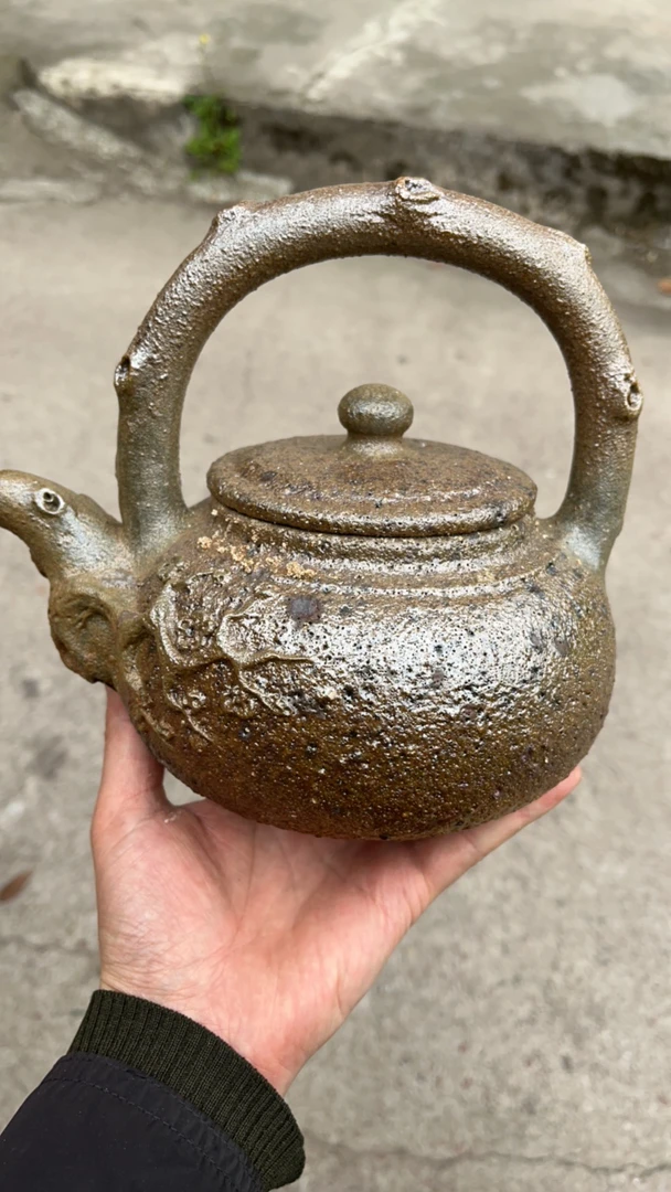 荥经黑砂全手工制作烧水壶1000cc