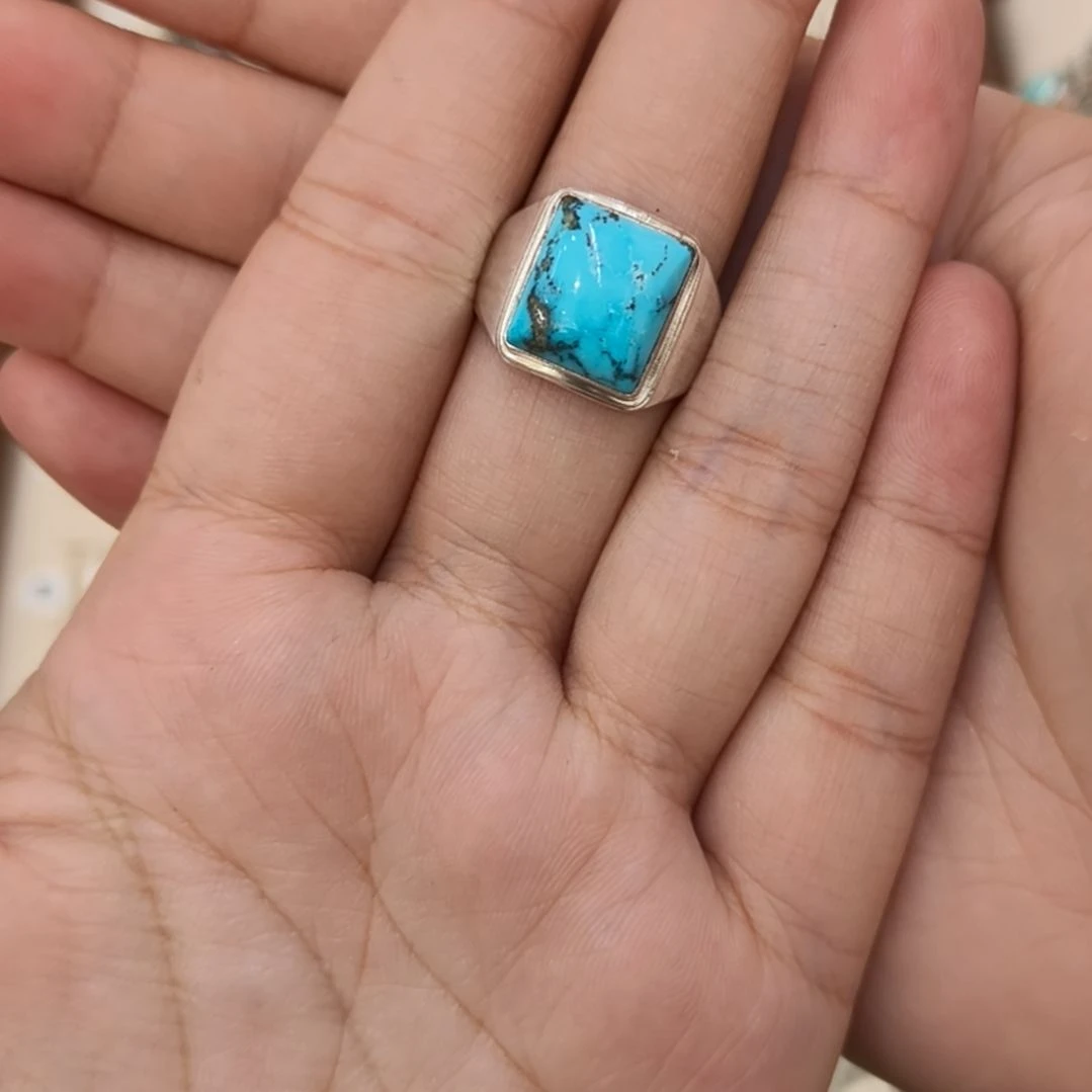 单***皮绿松石未镶嵌戒指