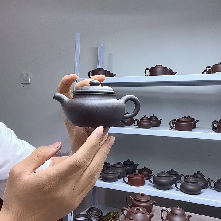 茶壶紫砂紫砂壶天青仿古180cc微瑕