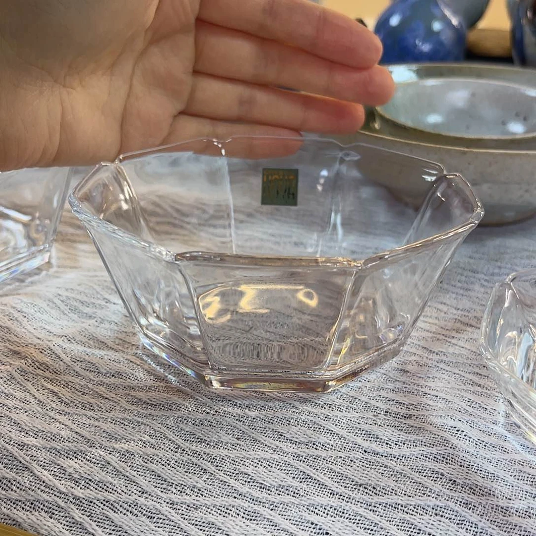 瓷片好雅水晶八边钵子33