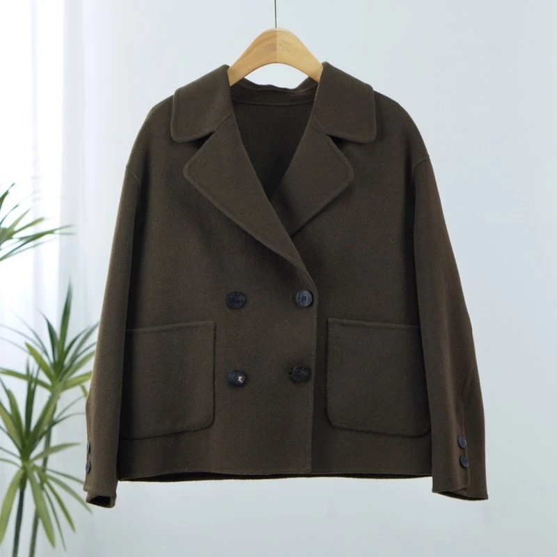 莉推荐  超一线系列  WZ1085-1   女装时尚撤柜呢外套咖色KW8338