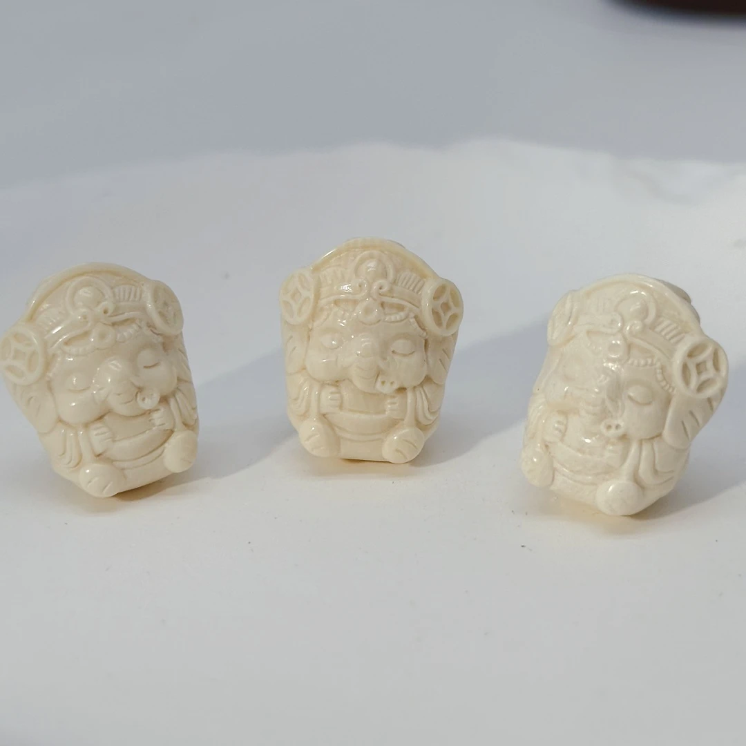 皇城猛犸天然猛犸象牙精工象财神吊坠提溜文玩配饰手串多圈脖挂