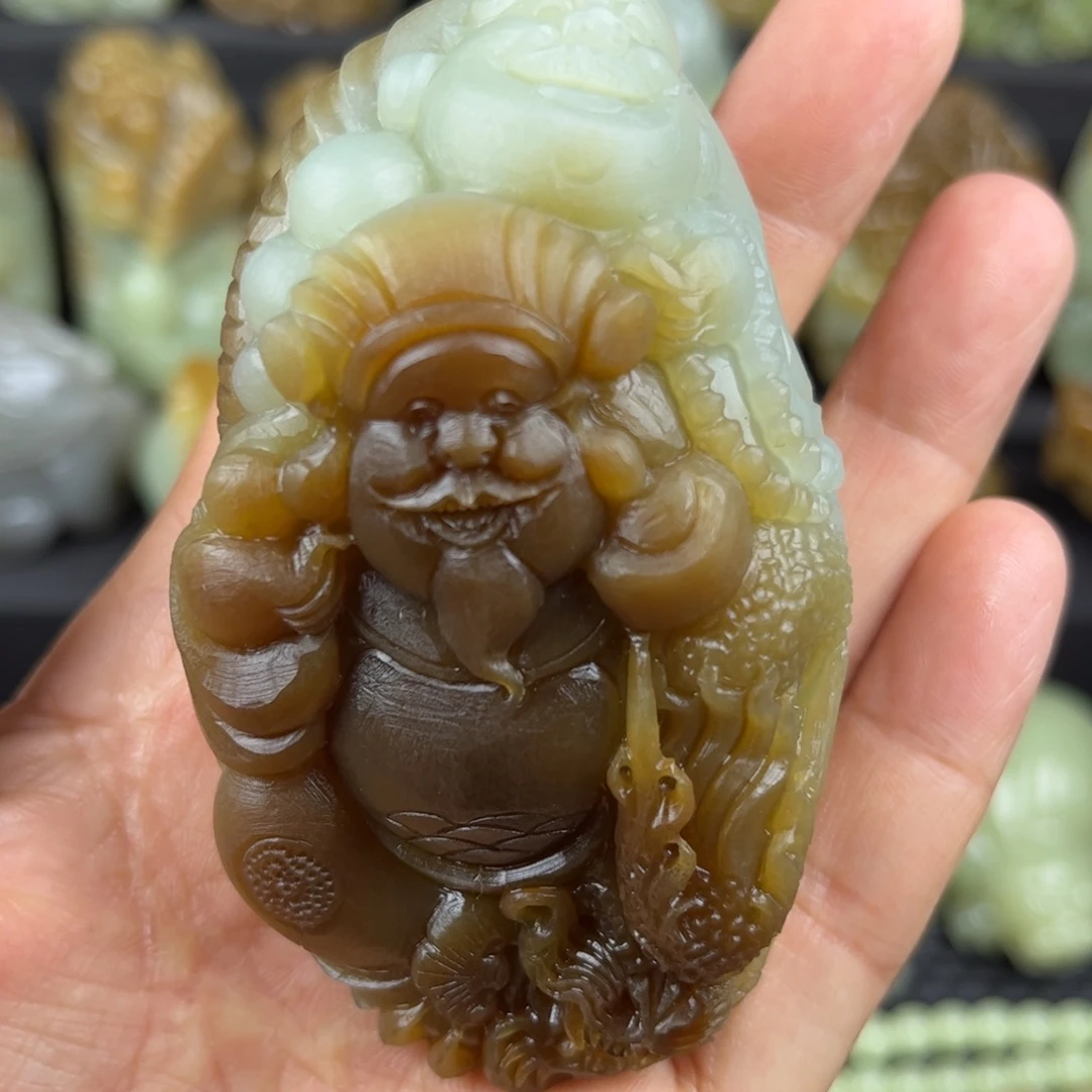 毛***仰未镶嵌和田玉把件